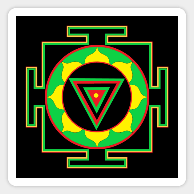 Powerful Goddess Kali Yantra Magnet by Malusha